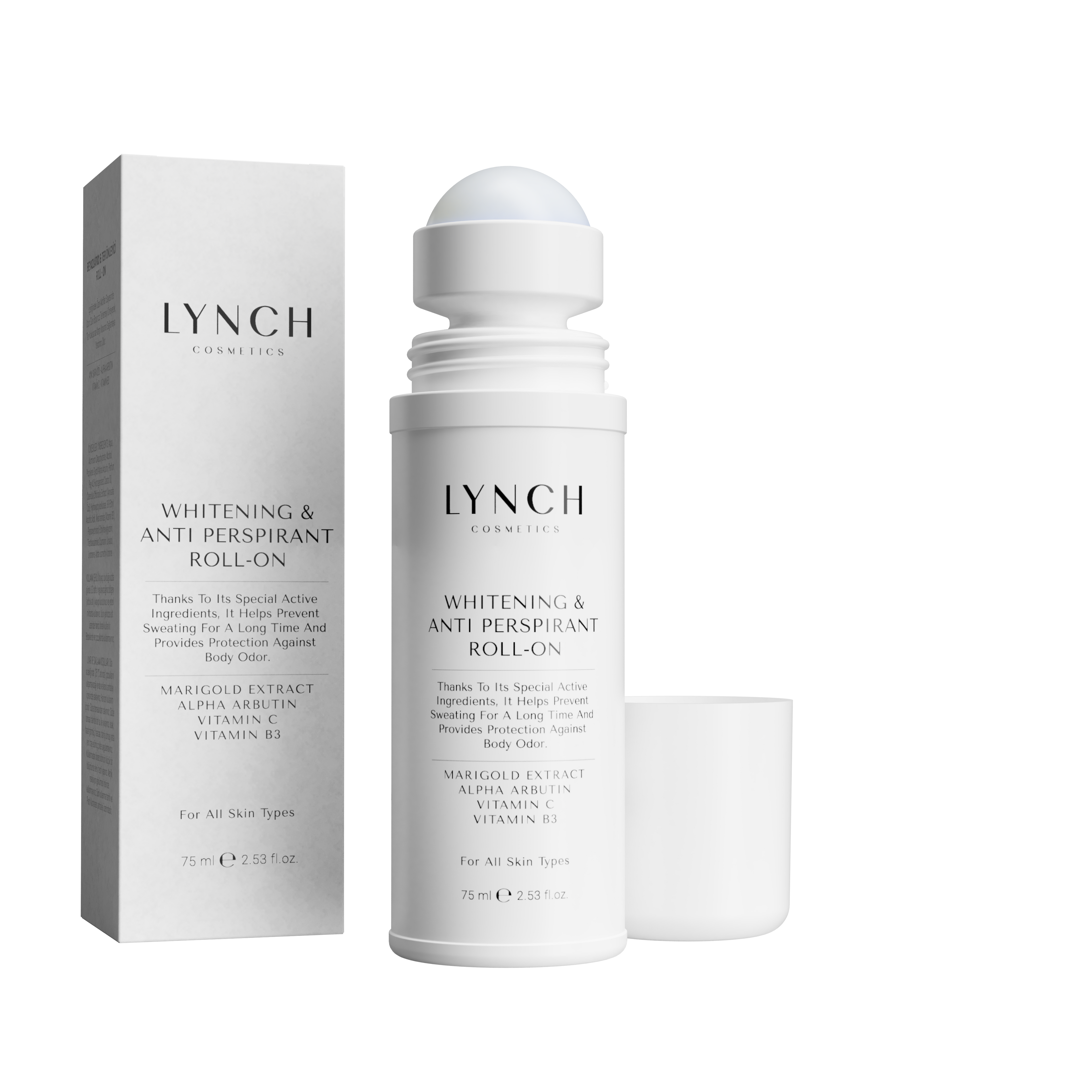 LYNCH Cosmetics WHITENING & ANTI-SWEAT ROLL-ON – 75 ml