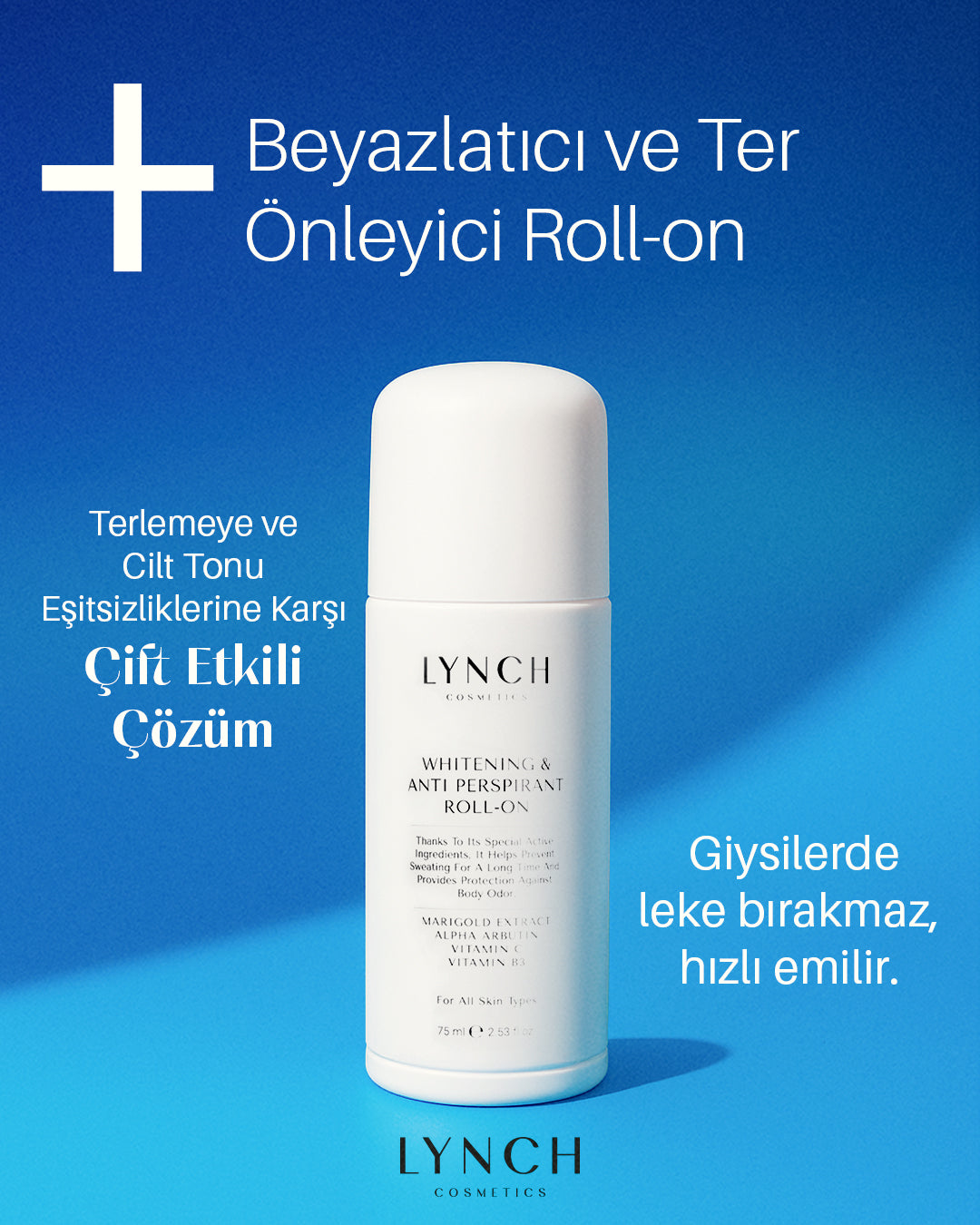 LYNCH Cosmetics WHITENING & ANTI-SWEAT ROLL-ON – 75 ml