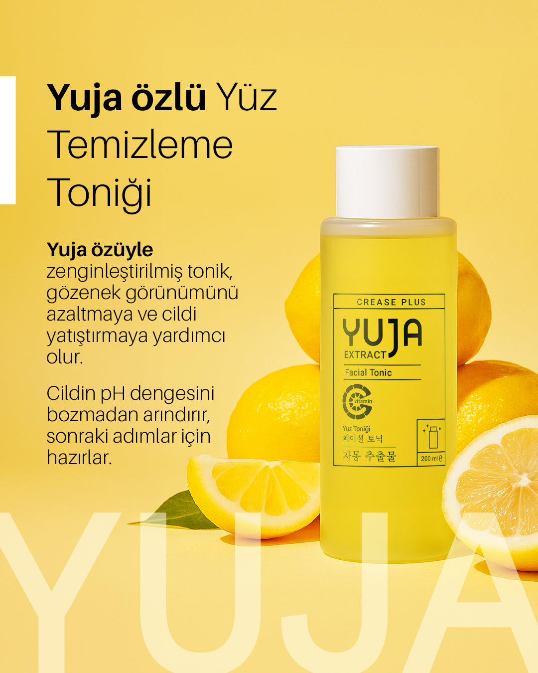 CREASE PLUS YUJA - klärender & belebender Gesichtstoner 200 ml