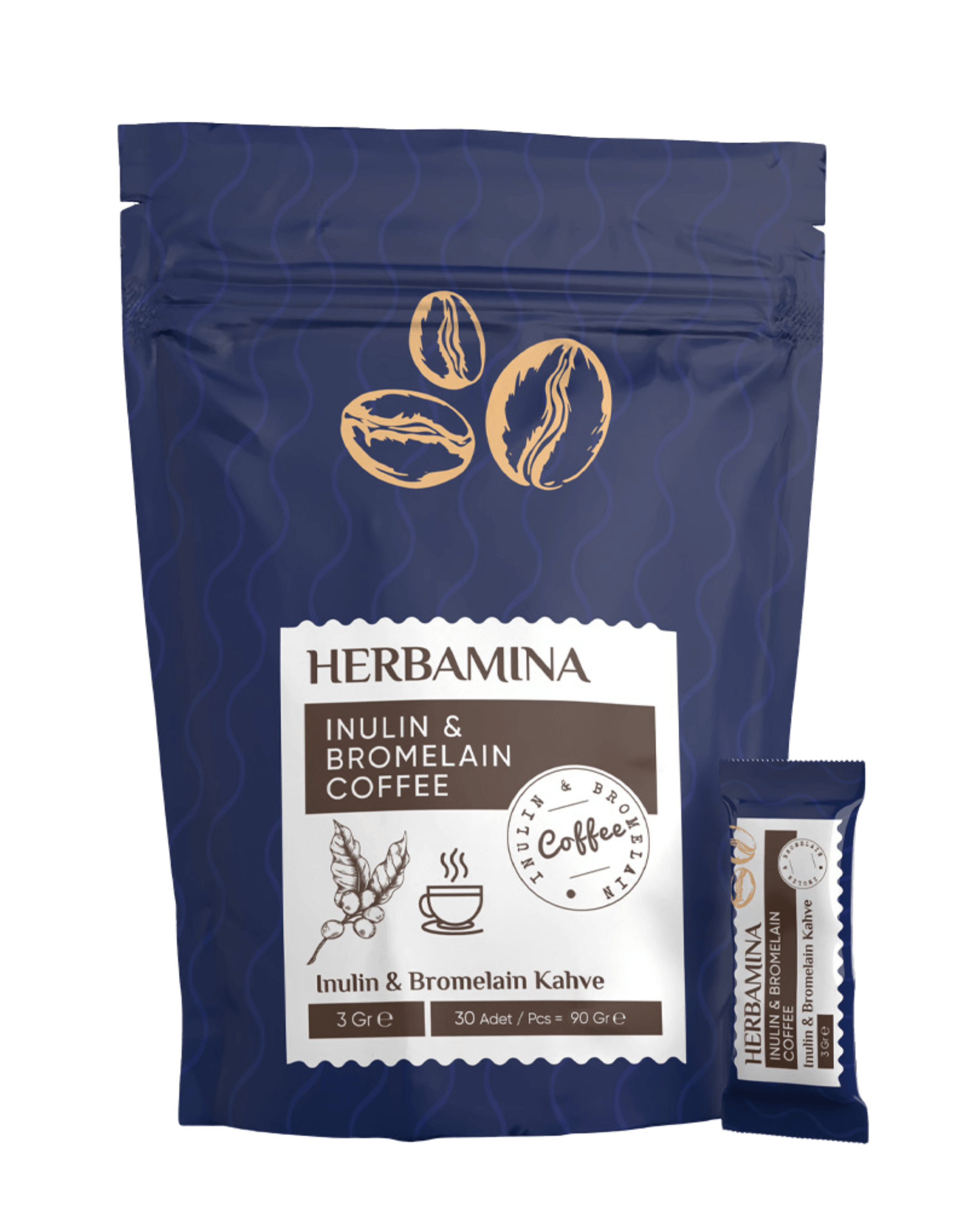 HERBAMINA İNULIN &amp; BROMELAIN KAHVE