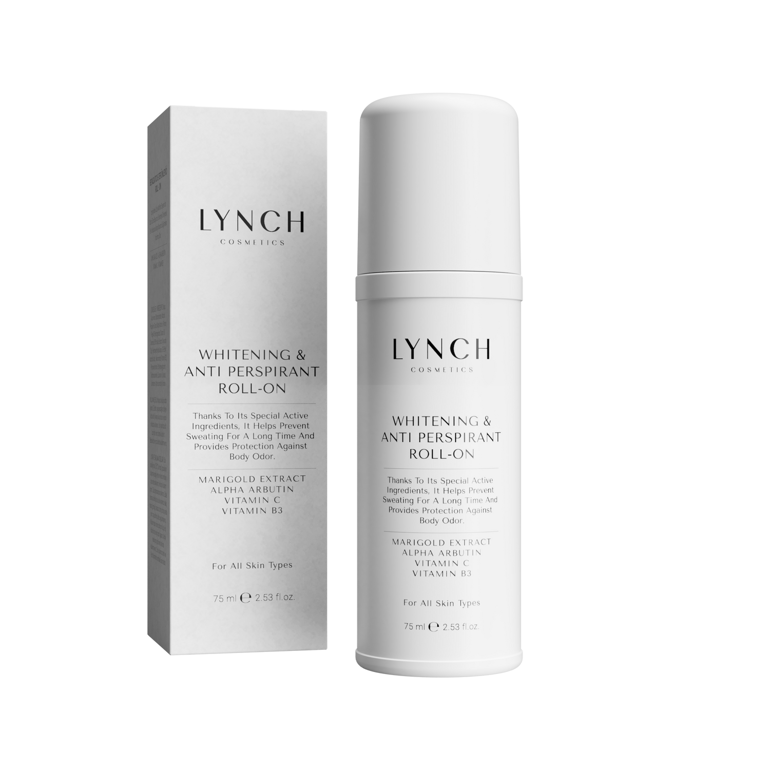 LYNCH Cosmetics WHITENING &amp; ANTI-SWEAT ROLL-ON – 75 ml